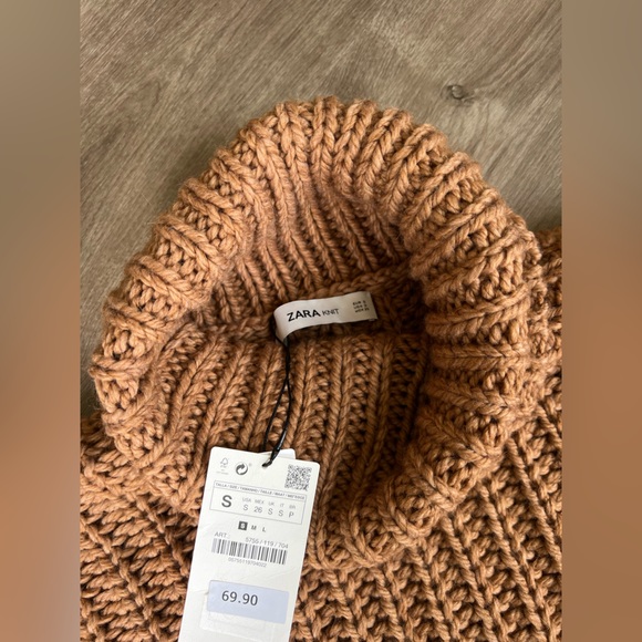 Zara Camel Knit Sweater Small with tags - Picture 2 of 13